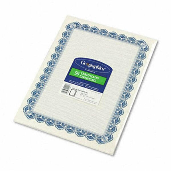 Geographics Parchment Paper Certificates  8-1/2 x 11  Blue Royalty Border, 50PK GE32477